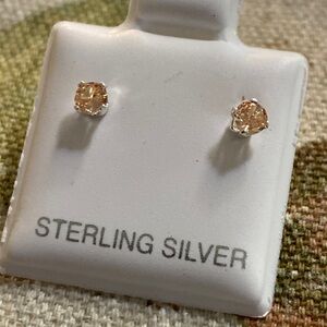 Dainty Sterling Silver Citrine Post Pierced Earrings